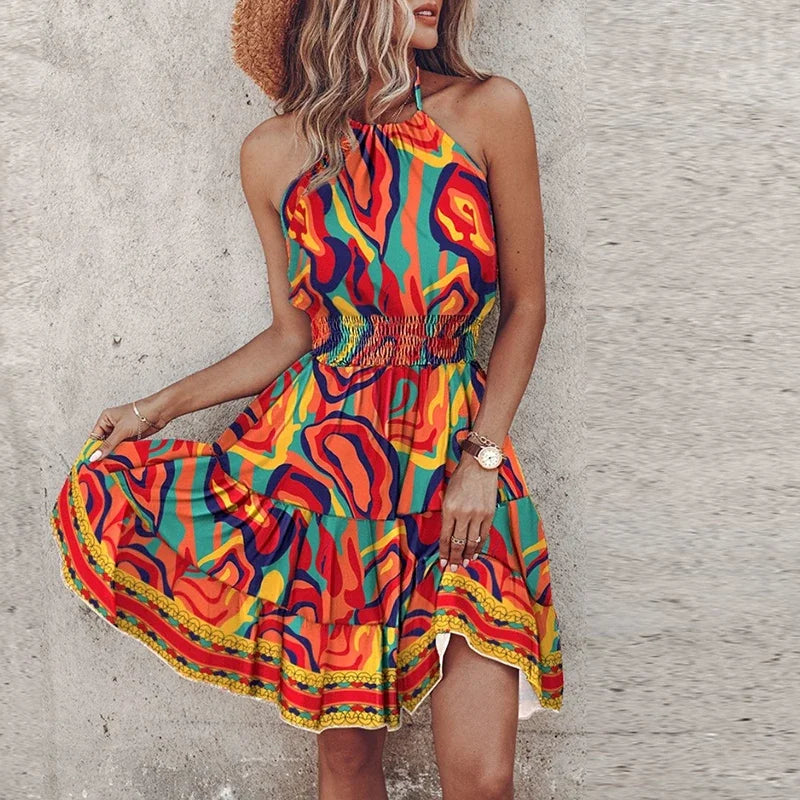 WW | Stylisches Sommer Boho Halter Kleid