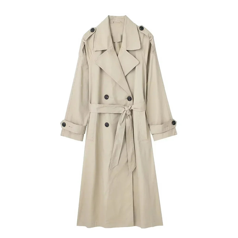 W&W Mode - Damen langer Mantel mit Gürtel