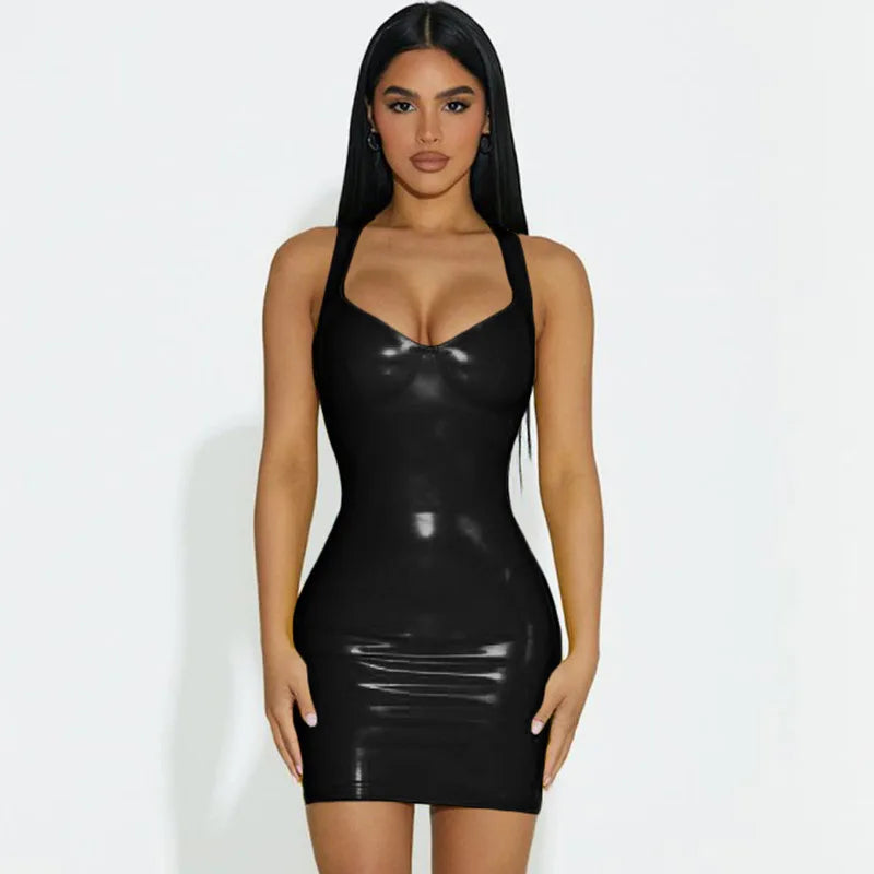 WW | Latex Kleid mit Verstellbaren Trägern