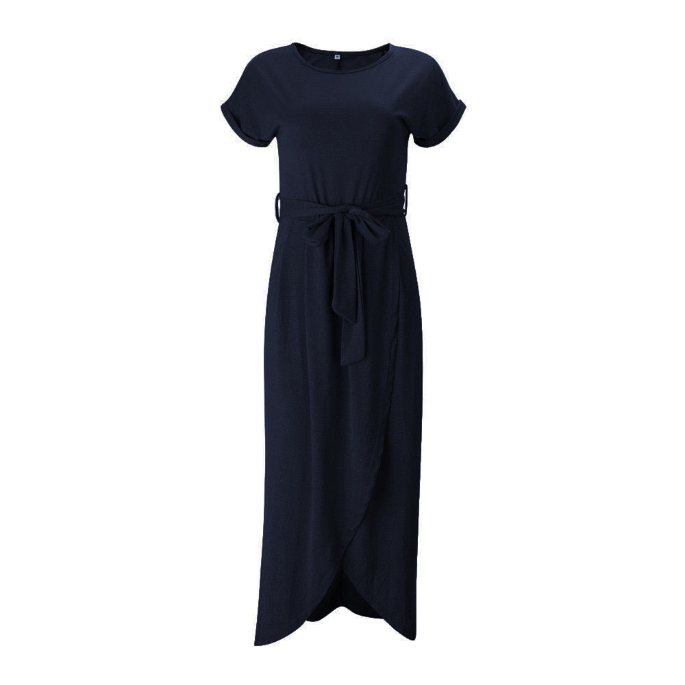 WW | Drapiertes Wickel Midikleid Mit Gürtel Für Damen