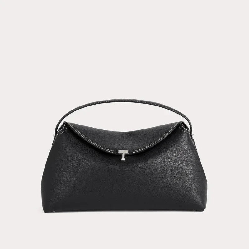 T-Lock-Handtasche mit Lederstruktur und zeitlosem Design