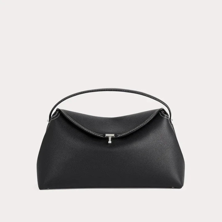 T-Lock-Handtasche mit Lederstruktur und zeitlosem Design