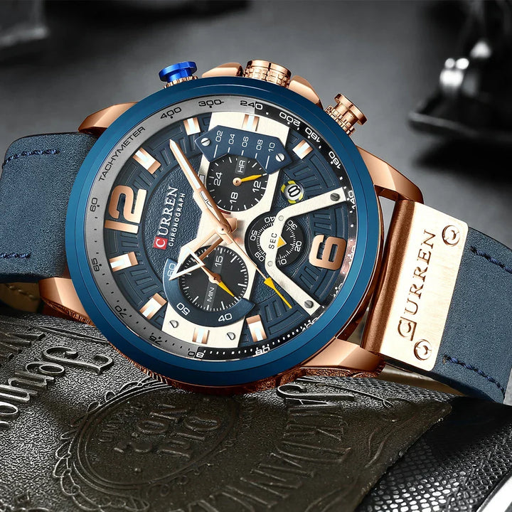 W&W Mode | Luxus Militär Leder Uhr Für Herren