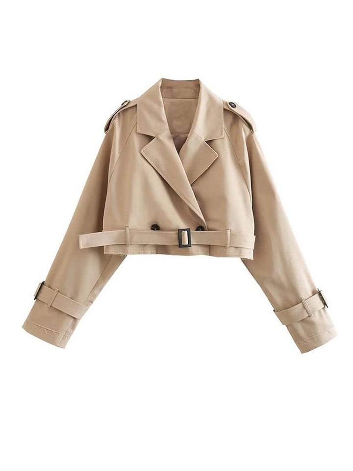 W&W Mode - Modischer Kurzer Trenchcoat mit Gürtel