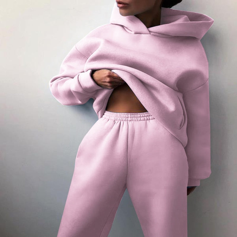 WW Kuschelige Damen-Set mit Hoodie und Sweatpants | Bequeme Pullover-Sweatshirts