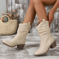 WW | Vintage-Stiefel Mit Klobigem Absatz