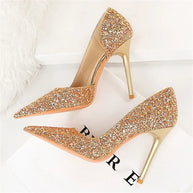 WW | Glitzernder, Spitzer Stiletto Absatz