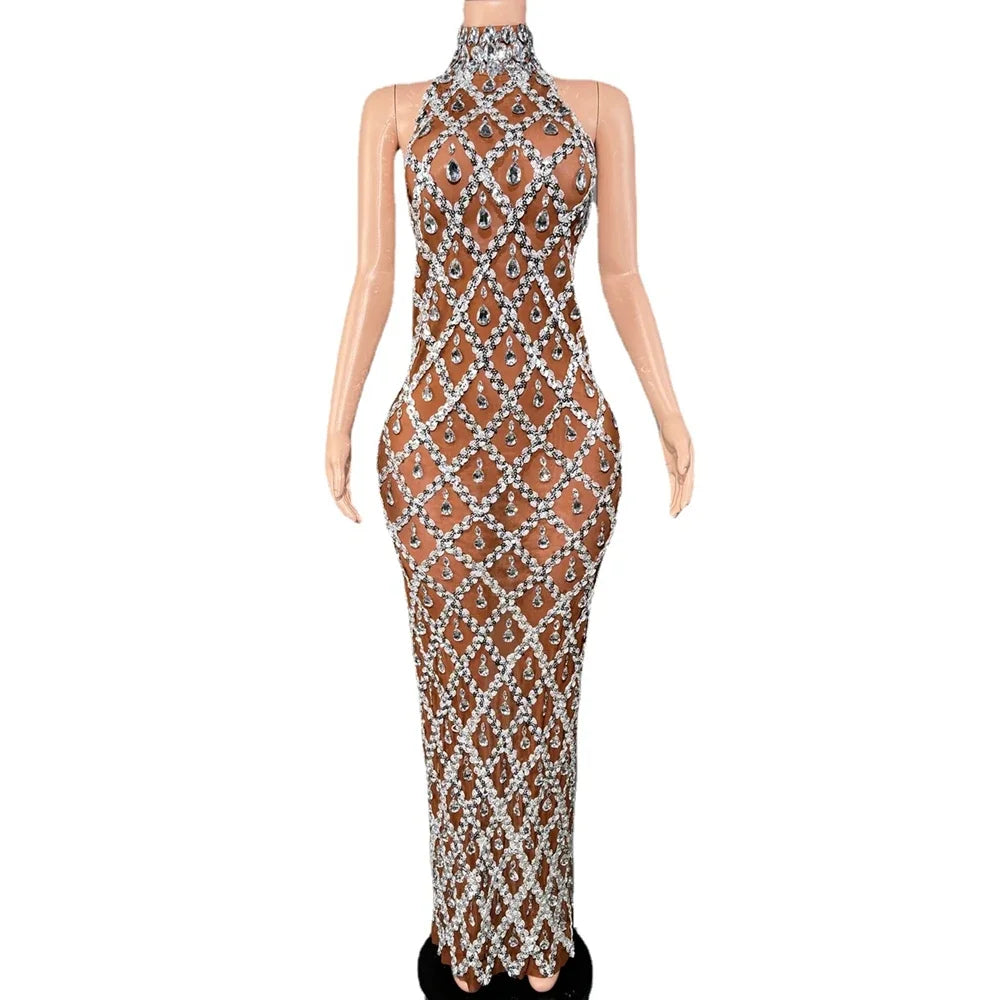 WW | Strass Netz Abend Ballkleid