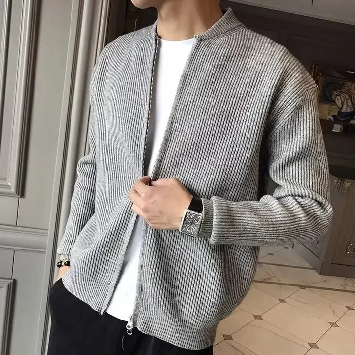 W&W Mode | Einfarbige Strickjacke Für Herren