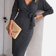 WW - Dunkelgraues Midi-Kleid