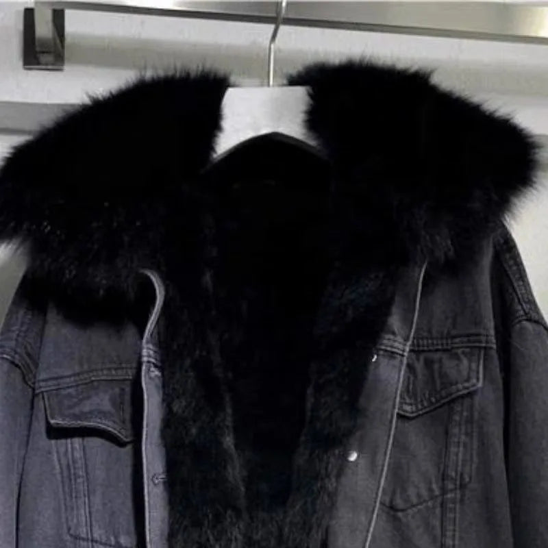 W&W Mode - Modische warme Jeansjacke für Frauen