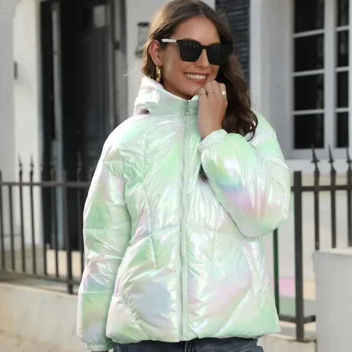 W&W Mode metallische Damen - Pufferjacke für den Winter