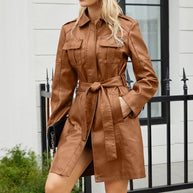 Slim-Jacke aus Kunstleder