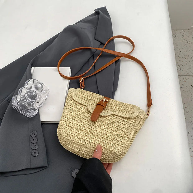 WW | Schultertasche mit Lederriemen