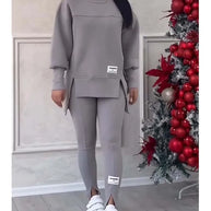 WW | Winter-Trainingsanzug für Damen mit unregelmäßigem Buchstabendruck