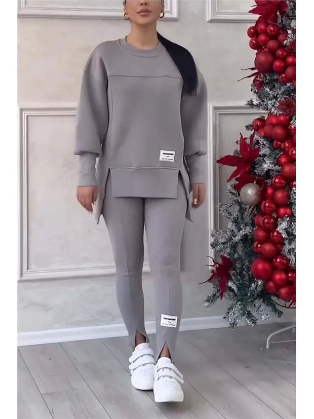 WW | Winter-Trainingsanzug für Damen mit unregelmäßigem Buchstabendruck