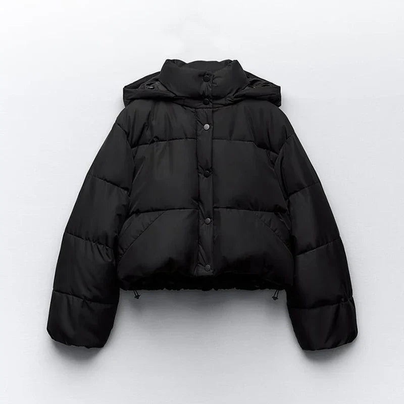 WW - Kapuzen-Pufferjacke - Kurzer Stil