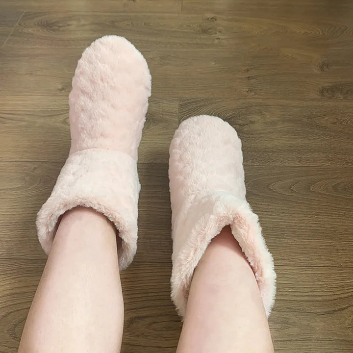 W&W Mode | Plüsch Hausschuh - gemütliche Fleece-Pantoffeln