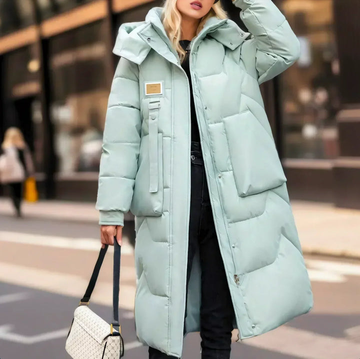 W&W Mode | Elegante, Lange, Wasserdichte Pufferjacke