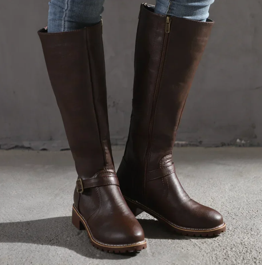 WW |  Overknee Winterstiefel aus Veganem Leder für Damen - Ideal für Winter