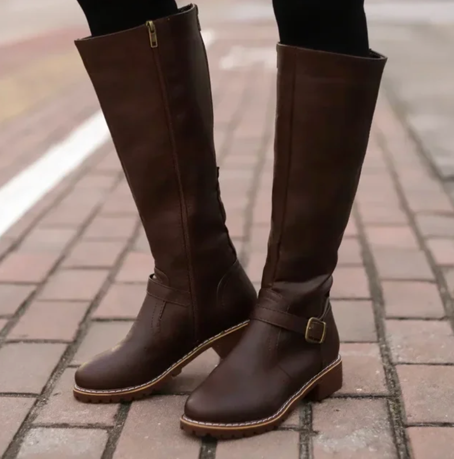 WW |  Overknee Winterstiefel aus Veganem Leder für Damen - Ideal für Winter
