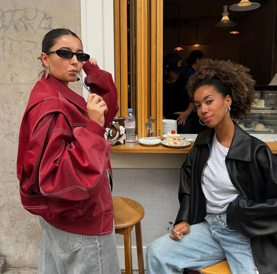 WW | Oversize Lederjacke mit urbanem Flair
