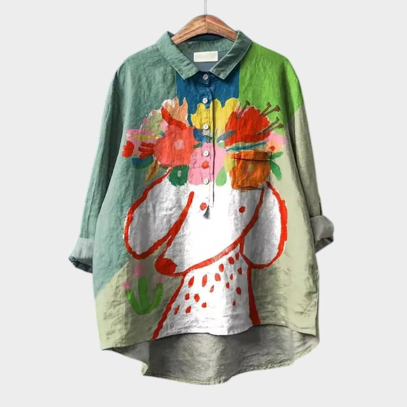 WW | Lässige Bluse mit Rundhalsausschnitt