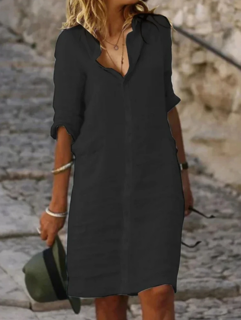 WW | Leinen Bluse Kleid - Perfekte Passform, Nachhaltig & Atmungsaktiv - Von Casual bis Chic, Ideal für Jede Jahreszeit