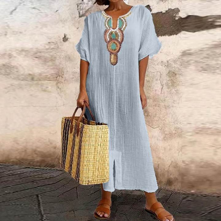 W&W Mode Kleid | Elegantes langes Greek Kleid Boho Kleid für Frauen