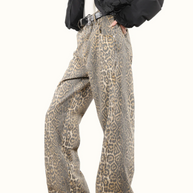 Leopard Denim Jeans