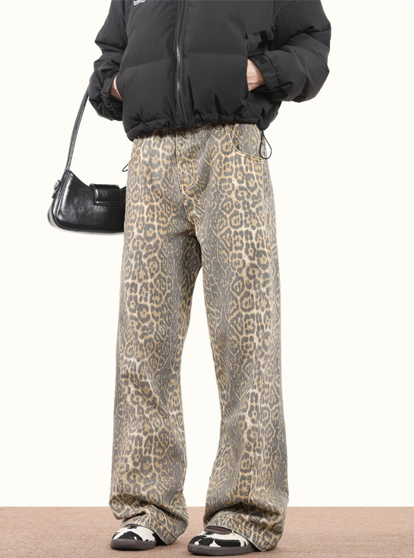 Leopard Denim Jeans