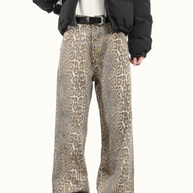 Leopard Denim Jeans