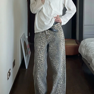 Leopard Denim Jeans