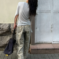 Leopard Denim Jeans