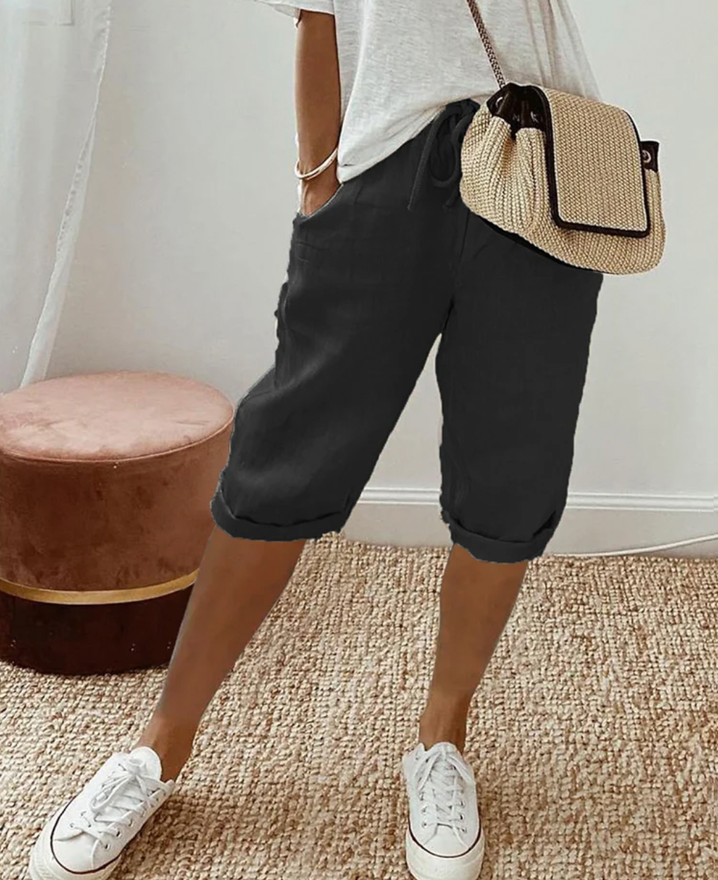W&W Mode - Kurze Trendy modische Kniehose für Damen
