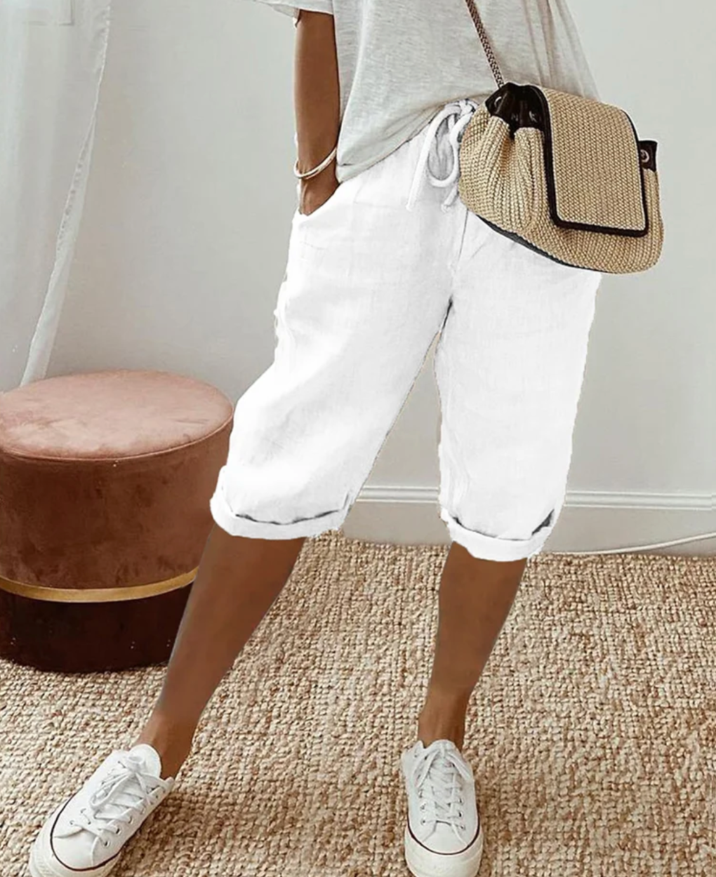 W&W Mode - Kurze Trendy modische Kniehose für Damen