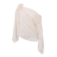 WW | Drapierte Ein-Schulter-Bluse