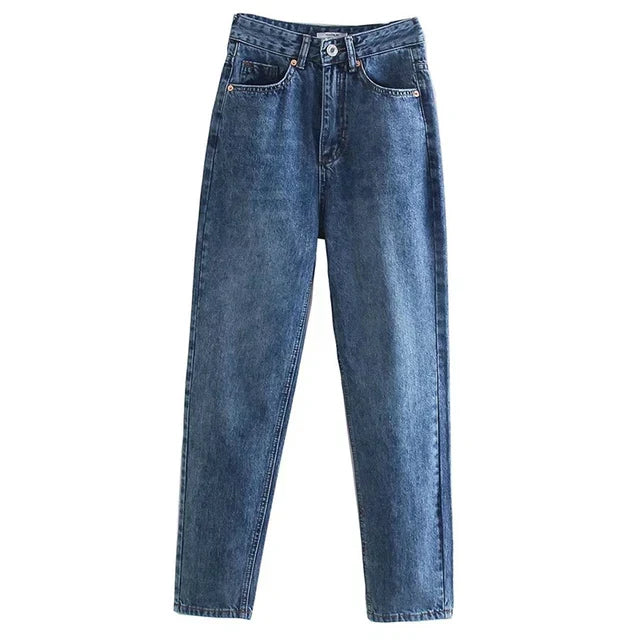 W&W Mode | Hochgeschnittene Jeans mit geradem Bein