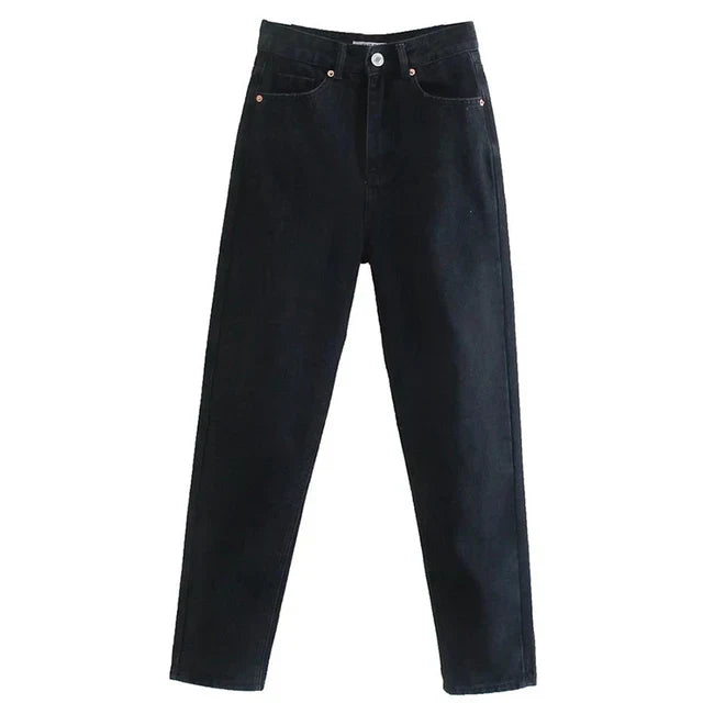 W&W Mode | Hochgeschnittene Jeans mit geradem Bein