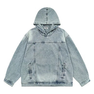 WW | Washed-Denim-Jacke mit Kapuze
