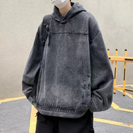 WW | Washed-Denim-Jacke mit Kapuze