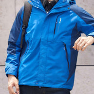 WW | Wind- und wasserdichte Wanderjacke mit Kapuze, Taschen und doppeltem Reißverschluss und Knopfverschluss
