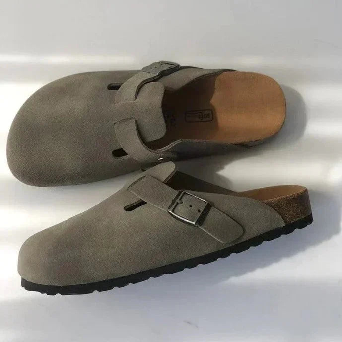 W&W Mode | Lässige Wildlederclogs Mit Schnallenriemen Für Herren