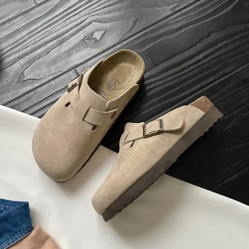 W&W Mode | Lässige Wildlederclogs Mit Schnallenriemen Für Herren
