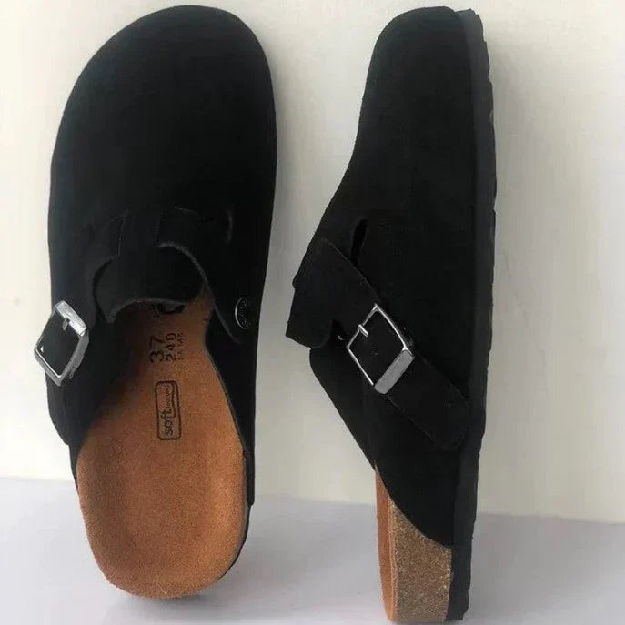 W&W Mode | Lässige Wildlederclogs Mit Schnallenriemen Für Herren