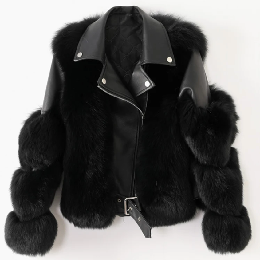 WW™ - Luxus Leder Pelz Jacke [Letzter Tag Rabatt]