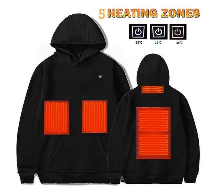W&W Mode Hoodies, USB elektrische Heizung leichte Kapuzen-Sweatshirts Jacke