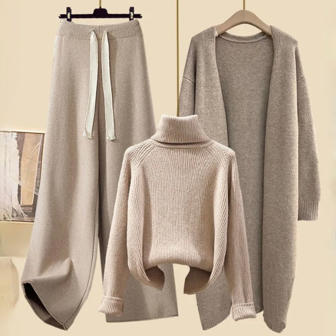 Damen-3-teiliges Set aus Oberteil, Hose und Blazer