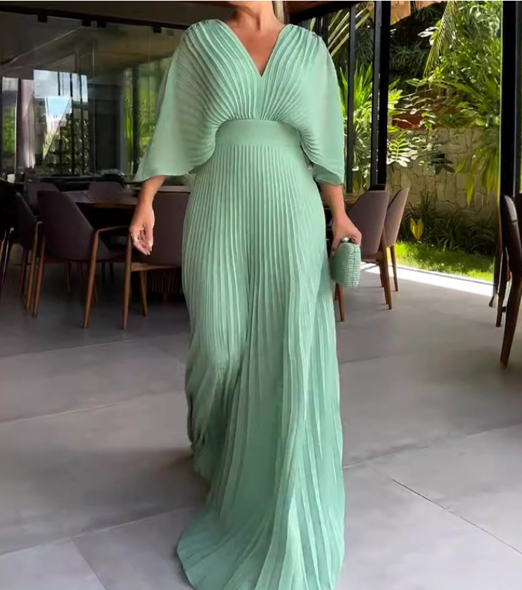 WW | Vibrantes Falten-Maxikleid