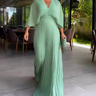 WW | Vibrantes Falten-Maxikleid